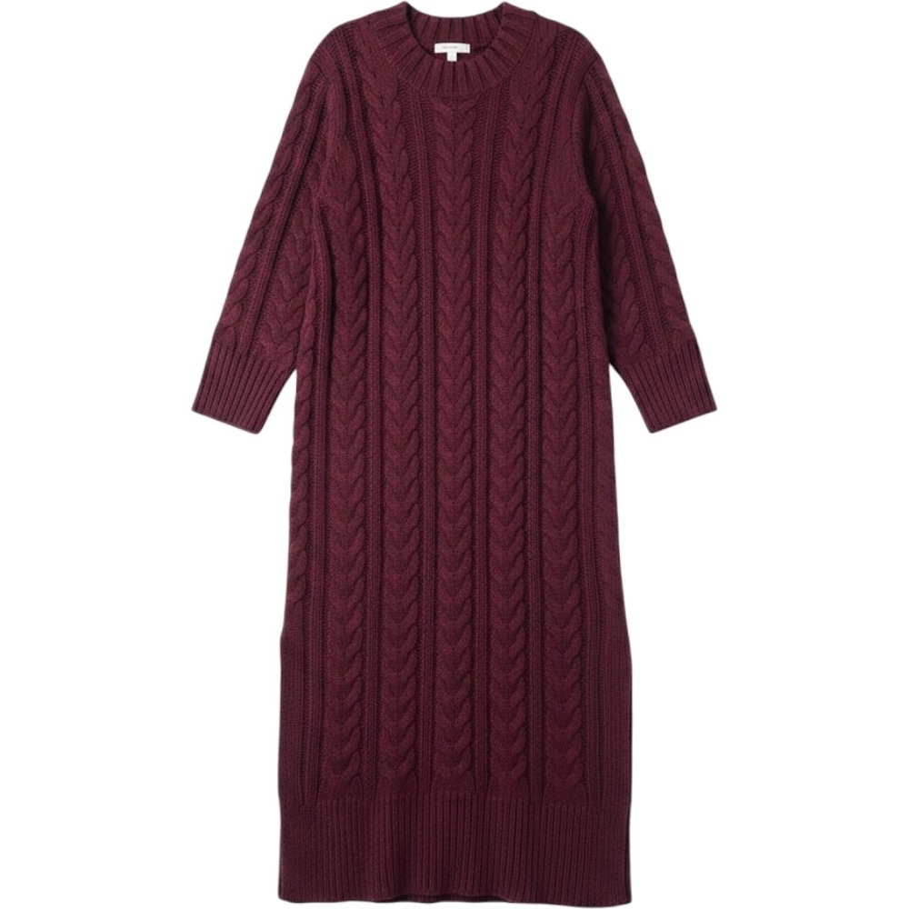 Tuckernuck Hyacinth House Burgundy Cable‎ Knit Maxi Sweater Dress XXL